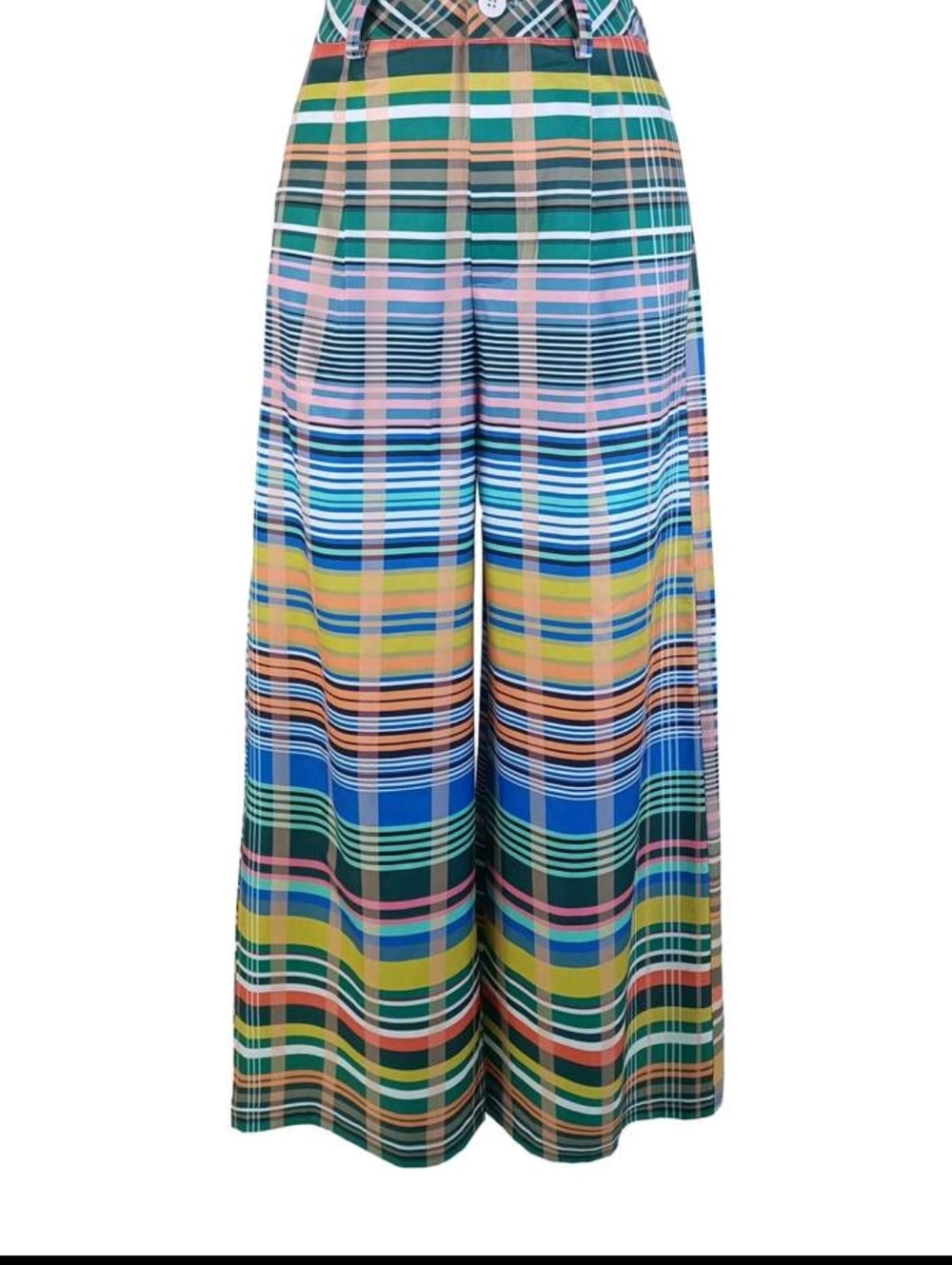 Women's Fashion Casual Plaid Loose Straight Leg Pants Spring - Picture 4 of 6